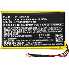 3100mAh 361-00107-00 Battery Replacement Compatible with Garmin GPSMAP 66i, inReach Explorer+, inReach SE+ Handheld Hiking GPS Satellite Communicator
