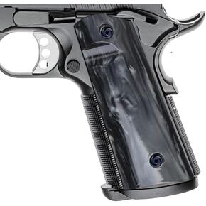 Guuun 1911 Magwell Grips High Polished Synthetic Pearl Resin Ambi Safety Cut