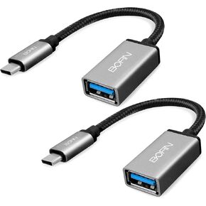 USB Type C to USB 3.0 Adapter [2 Pack], Male to Female, USB Adapter OTG Cable for iPhone 16/15, Galaxy S24/S23, and MacBook Pro/Air