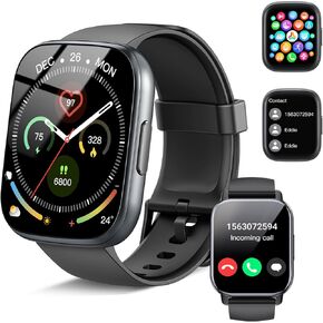 Smart Watch, 1.95" Smartwatch for Men Women(Answer/Make Call), 2025 Fitness Watch with 110+ Sports Modes/Heart Rate/Pedometer/Sleep Monitor, IP68 Waterproof Fitness Activity Tracker for Android iOS