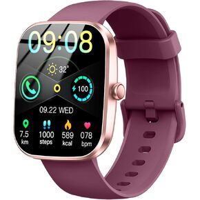 Smart Watch(Answer/Make Call), 1.91" Smartwatch for Men Women, 2025 New Fitness Watch with 110+ Sport Modes, Fitness Activity Tracke with Pedometer/Sleep Monitor/Heart Rate/IP68 Waterproof, Wine Red