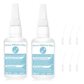Fletching Glue, Fast Curing Arrow Glue，Archery Accessories for Arrow Fletching, Arrow Inserts, Vanes, Feathers, Arrow Fletching Glue Suitable for Aluminium, Carbon Arrows and Wood Shafts,2 x 30g