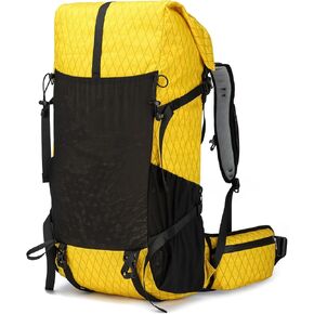 Hiking Backpack,40L to 50L Extra Large Capacity Hiking Bag, Internal Frame Camping Backpack, Upgraded X-PAC Lightweight Sport Daypack Travel Backpack Fit For Mountain Climbing Camping(Yellow)