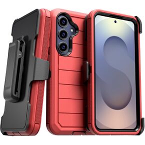 for Samsung Galaxy S25 Case with Belt Clip Holster & Kickstand, Screenless Protective Dual-Layer Shockproof Phone Case for Galaxy S25 - Black