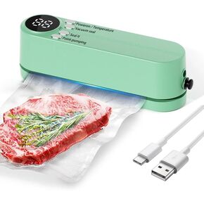 Mini Bag Vacuum Sealer, 3 in 1 Bag Heat Sealer Vacuum Sealer Machine for Dry/Moist Food, Cordless Rechargeable Portable Chip Bag Sealer for Snacks Food Storage for Home Travel Use