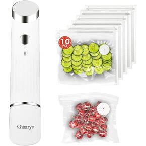 Handheld Vacuum Sealer for Food, Portable Cordless Sealer with 30 Reusable Bags for Sous Vide and Airtight Food Storage (Vacuum Sealer + 30 Bags)