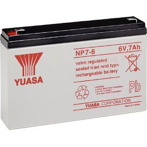 Yuasa NP7-6 Lead Battery 6V (Faston 187 - 4.8mm)