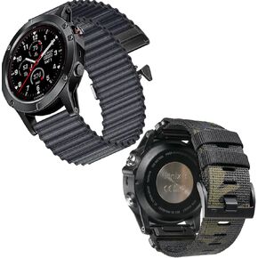26mm Nylon Watch Bands Designed for Garmin Fenix 8 51mm/Fenix 6X/Fenix 7X/Fenix 5X Plus/Fenix 6X Pro/Fenix 3/Fenix 3 HR/Tactix Delta,Quickfit 26 Watch Nylon Bands