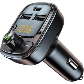 PD 30W Bluetooth 5.1 FM Transmitter Car Adapter,USB Car Charger, Wireless Radio MP3 Player, Receiver Hands Free Calling, Stereo Music Audio for Support TF Card, USB Disk