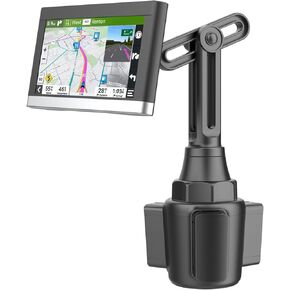 for Garmin GPS Car Mount Cup Holder Replacement 17mm Ball Mount with Adjustable Height Angles fit Garmin Nuvi Drive Dezl Portable Navigator, Black
