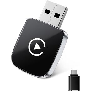 Wireless CarPlay Adapter for iPhone/Android, 2 in 1 CarPlay and Android Auto Adapter, Convert Wired to Wireless Apple CarPlay, Extension USB & USB-C/Type-C, Low Latency