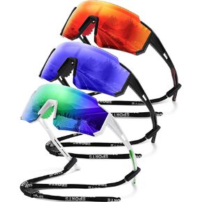 Polarized Sport Sunglasses for Men and Women, Lightweight TR90 Sun Glasses with UV Protection for Cycling Running