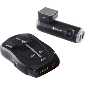 Cobra SC 100 Smart Dash Cam and RAD 380 Laser Radar Detector Bundle – Full HD 1080P Video Recording, Front or Rear View, Long-Range Detection, LaserEye Front and Rear Detection, Black
