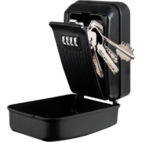 Large Key Storage Security Lock,V-Resourcing Sturdy Wall Mounted Outdoor, Re-settable 4 Digit Combination Lock Box,Share and Secure Keys for Home,Office,Garage etc[Internal Size:9.8 * 7.8 * 4.0cm]