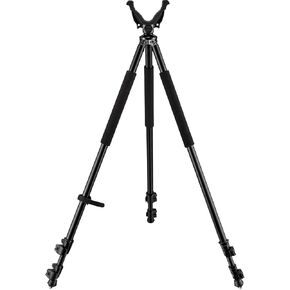 Shooting Tripods for Rifles with 360° V Yoke Rest, 31.5" - 74" Shooting Sticks for Hunting, Lever Lock, Lightweight Aluminum, High Density Foam Handle and Spike Feet