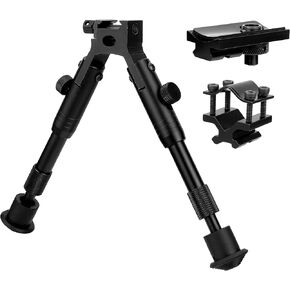 Besrilien Picatinny Bipod with Barrel Mount and Sling Swivel Stud Picatinny Rail Mount, 6.7-7.3 Inhces, Black