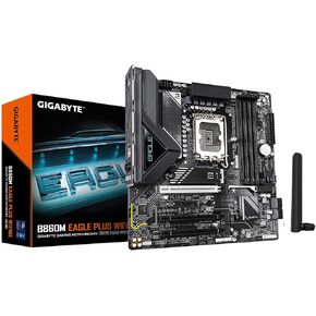 Gigabyte B860M Eagle Plus WiFi6e Intel Core Ultra (Series 2) LGA 1851 Materboard ، Matx ، DDR5 ، 2x M.2 ، PCIe 5.0 ، USB-C ، WiFi6e ، 2.5GBE LAN ، EZ-Latch