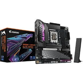 GIGABYTE B860M AORUS Elite WIFI6E Intel Core Ultra (Series 2) LGA 1851 Motherboard, mATX, DDR5, 3X M.2, PCIe 5.0, USB-C, WIFI6E, 2.5GbE LAN, EZ-Latch