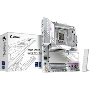 Gigabyte B860 Aorus elite wifi7 Ice Intel Core Ultra (Series 2) LGA 1851 Motherboard ، ATX ، DDR5 ، 3x M.2 ، PCIe 5.0 ، USB-C ، WiFi7 ، 2.5GBE LAN ، EZ-Watch
