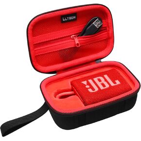 LTGEM Case Compatible with JBL Go 3 Portable Speaker, Black+Red