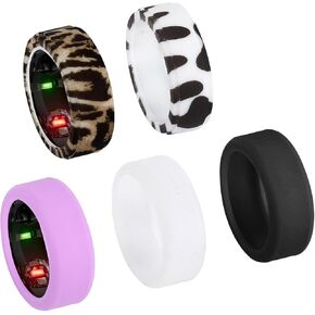 5PCS Ring Cover Compatible with Oura Ring Gen 4/3, Anti-Scratch Silicone Elastic Smart Rings Protector for Working Out Gym Women Men, S