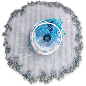 Fishing Net Cast Net Hand Fish Net Fish Trap Saltwater Fishing Gear Cast Nets for Fishing Casting Net Easy Throw with Ring and Chains- 4FT to 12FT Radius