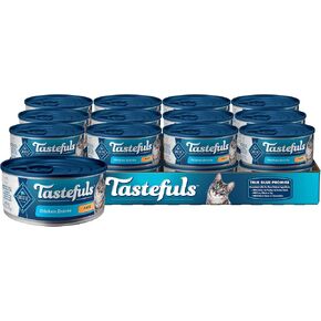 Blue Buffalo Tastefuls Natural Wet Cat Food Cans, Paté Style, Chicken Entrée 3-oz Cans (Pack of 4)