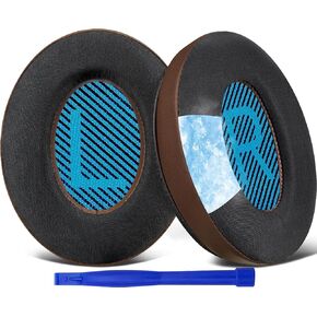 SoloWIT Cooling-Gel Earpads Cushions for Bose Headphones, Replacement Ear Pads for Bose QuietComfort 15 QC15 QC25 QC2 QC35/Ae2 Ae2i Ae2w/SoundTrue & SoundLink Around-Ear & Around-Ear II - Blue&Black
