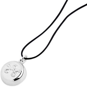 invisawear Smart Jewelry - Personal Safety Device - Silver Leather Necklace,Black