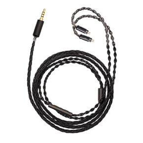 2PIN/MMCX/TFZ/QDC IEM Headphone Replacement Cable, 6N OCC 4ft Upgraded Stereo 3.5/4.4mm Balanced Jack, Silver Plated 8 Strand Earphone Earbuds Audio Extension Cord - 2PIN 4.4mm Without Mic