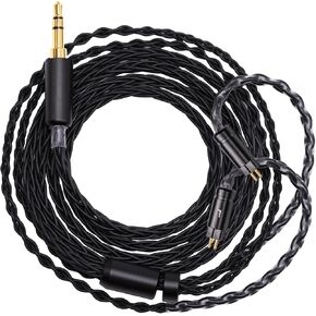 2PIN/MMCX/TFZ/QDC IEM Headphone Replacement Cable, 6N OCC 4ft Upgraded Stereo 3.5/4.4mm Balanced Jack, Silver Plated 8 Strand Earphone Earbuds Audio Extension Cord - 2PIN 4.4mm Without Mic in Kuwait