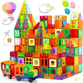 OugerToy 104PCS Magnetic Tiles STEM Building Blocks for Kids Ages 3-9 in Kuwait