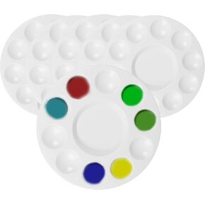 PSON 3PCS 9 "مجموعة لوحة صينية الطلاء ، لوحات خلط البلاستيك Ellipsoid ، حامل طلاء الطلاء القابل للغسل البلاستيكي للوازم الفني ، مشروع المدرسة ، الحرفية in Kuwait