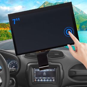 7 "7" شاشة شاشة UCONNECT تناسب 2017-2020 جيب البوصلة اللمسات اللمسات اللمسات ، شاشة LCD و Aigitizer لجيب RENEGADE TOUCH SCREEGINGENG TDO-WXGA0700K00033-V2 TDO-WXGA0700K00057-V1