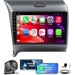 4G+64G Android Car Radio for 2013-2018 KIA Forte K3 Cerato, 9 Inch Android 12 Touch Screen Stereo with Wireless CarPlay, Android Auto, GPS Navi, 5G WiFi, Bluetooth 5.2, HD Rear Camera, SWC, FM Radio