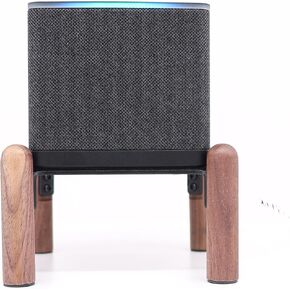 Wooden Mount Stand for Fire TV Cube and Speakers Such as Echo Spot,Homepod Mini (Black Walnut)