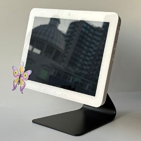 Maluminium Tilt & Dovel Stand for Echo Hub - دوران قابل للتعديل 360 درجة ، سطح مكتب متين مع قاعدة مضادة للانزلاق ، عرض المنزل الذكي للمطبخ ، المكتب وغرفة المعيشة ، حامل أسود.