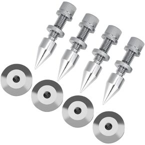 ZERONE 4 PCS مجموعة مكبر صوت مطلية بالكروم ، مجموعة عزل ، مكبر صوت HIFI ، قدمين مخروطين