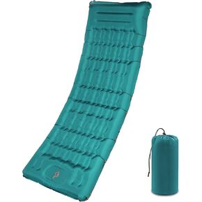 Camping Sleeping Pad with Pillow: Extra Thick 4.7 Inch Ultra-Light Self Inflating Airpad, Most Comfortable Inflatable Sleep Mattress with Foot Pump for Backpacking, Camp, Hiking, Tent (Navy Blue)