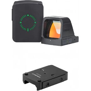 X Multi-Reticle 3 MOA Dot & 32 MOA Circle Open Reflex Sight Bundled with OSP-091 Low Profile Picatinny Mount