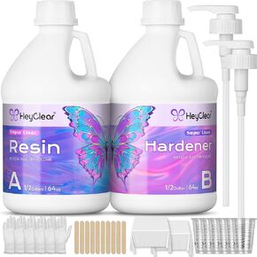 2 Gallon Epoxy Resin Kit with Pumps, Crystal Clear and High Gloss 2 Part Resin and Hardener for Casting Coating, Countertop, Table top, Art DIY Handcraft Jewelry
