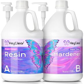 HeyClear 2 Gallon Epoxy Resin Kit with Pumps Crystal Clear, Hard for Crafts in Saudi Arabia