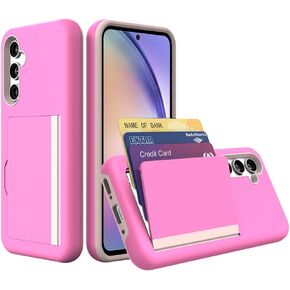 for Samsung Galaxy S25 Case with Card Holder,Credit Card Slot Protective Wallet Case - Purple
