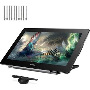 HUION Kamvas Pro 16 Plus 4K UHD Graphics Drawing Tablet with Full Laminated Screen 145% sRGB Battery-Free Stylus with 10Pcs Felt Pen Nibs for Linux, Windows PC, Mac, Android, 15.6-inch Pen Display