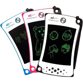 Boogie Board 3 Pack Jot Pocket Writing Tablet - Includes Pink, Blue, and Gray 4.5" LCD Writing Tablets, Instant Erase, Stylus Pen and Built-in Kickstand