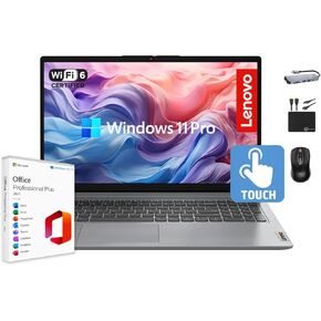 Lenovo IdeaPad Laptop 2025 15.6" FHD IPS Touchscreen for Business, 24GB RAM, 1.5TB Storage (1TB SSD + 500GB Ext.), 6-Core Intel i3, Wi-Fi 6, Long Battery, MarxsolAccessory, Win 11 Pro with MS Office
