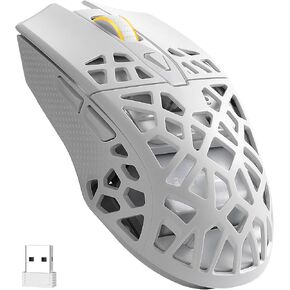 LTC GM023 Tri-Mode Wireless Gaming Mouse, 79g Ultra-Light Honeycomb Ergonomic Gaming Mouse, PAW3104 Sensor, 6-Level DPI 4800, 6 Programmable Buttons, Pro Software