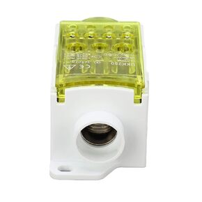 DIN Rail Terminal Block Single Pole Power Distribution Box 690V 250A Splicing Wire Connectors (Blue)