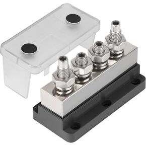600A توزيع الطاقة كتلة 12V شريط الحافلة كتلة 4x3/8 (M10) حافلة البطارية البحرية مع غطاء لنظام شمسي السيارات السيارات الأحمر