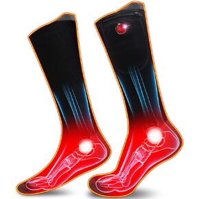 Mens Heated Socks Rechargeable Electric Heated Socks for Arthritis Chronically Cold Feet Washable Winter Warm Heated Socks for Daily Activities and Freezer Work